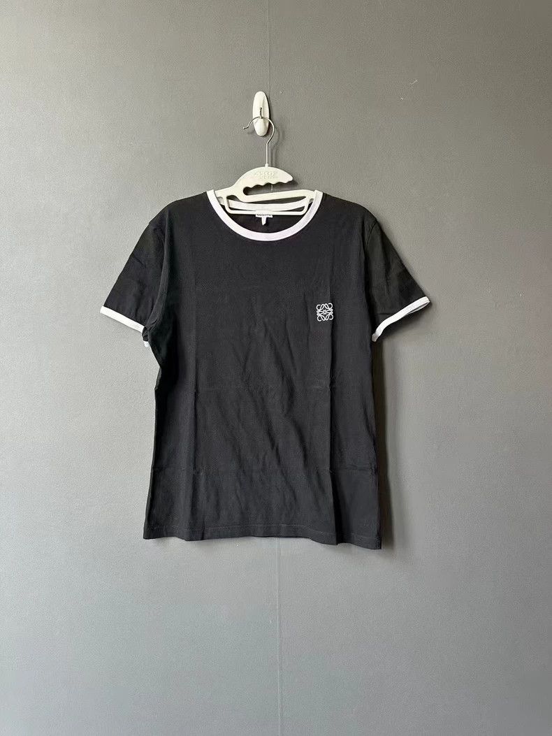 Loewe LOEWE Black and white embroidered logo short sleeve Size L / US 10 / IT 46 - 1 Thumbnail
