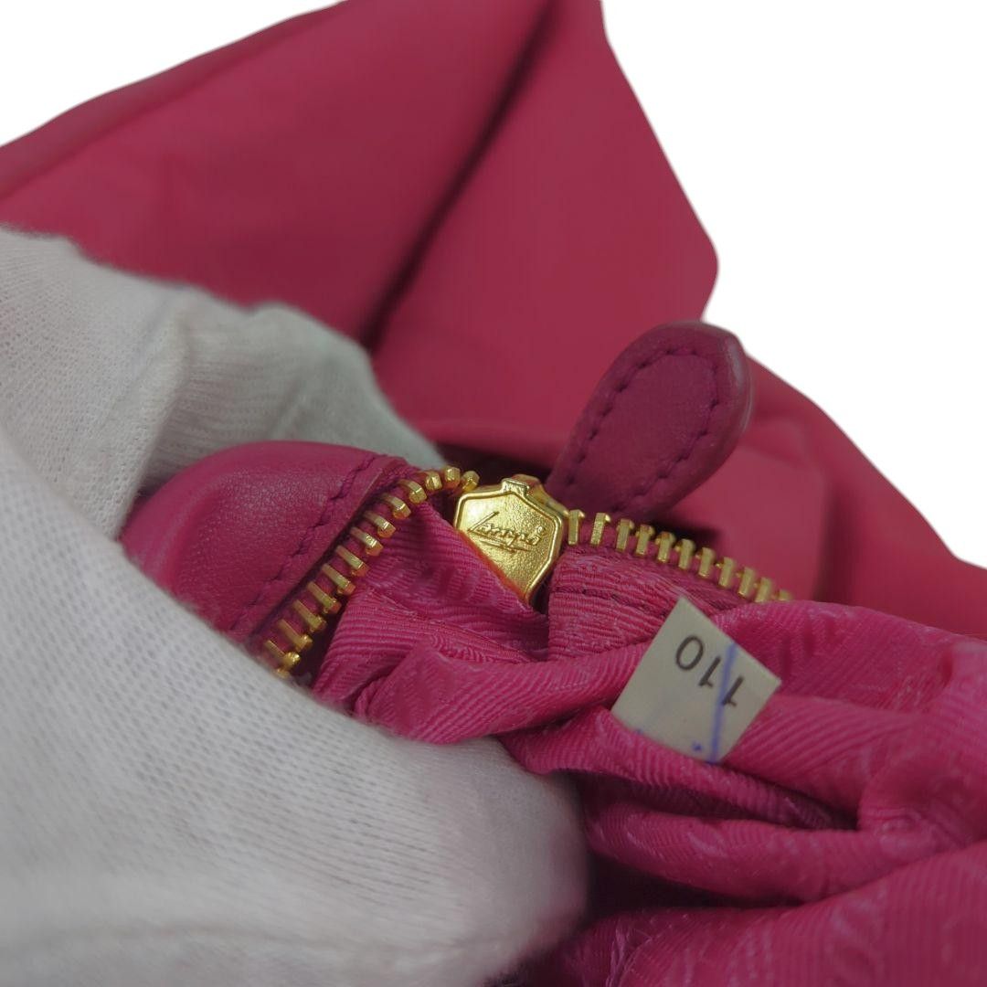 Prada Prada - Leather Ribbon Handbag Pink Red Gold Hardware Size ONE SIZE - 9 Thumbnail