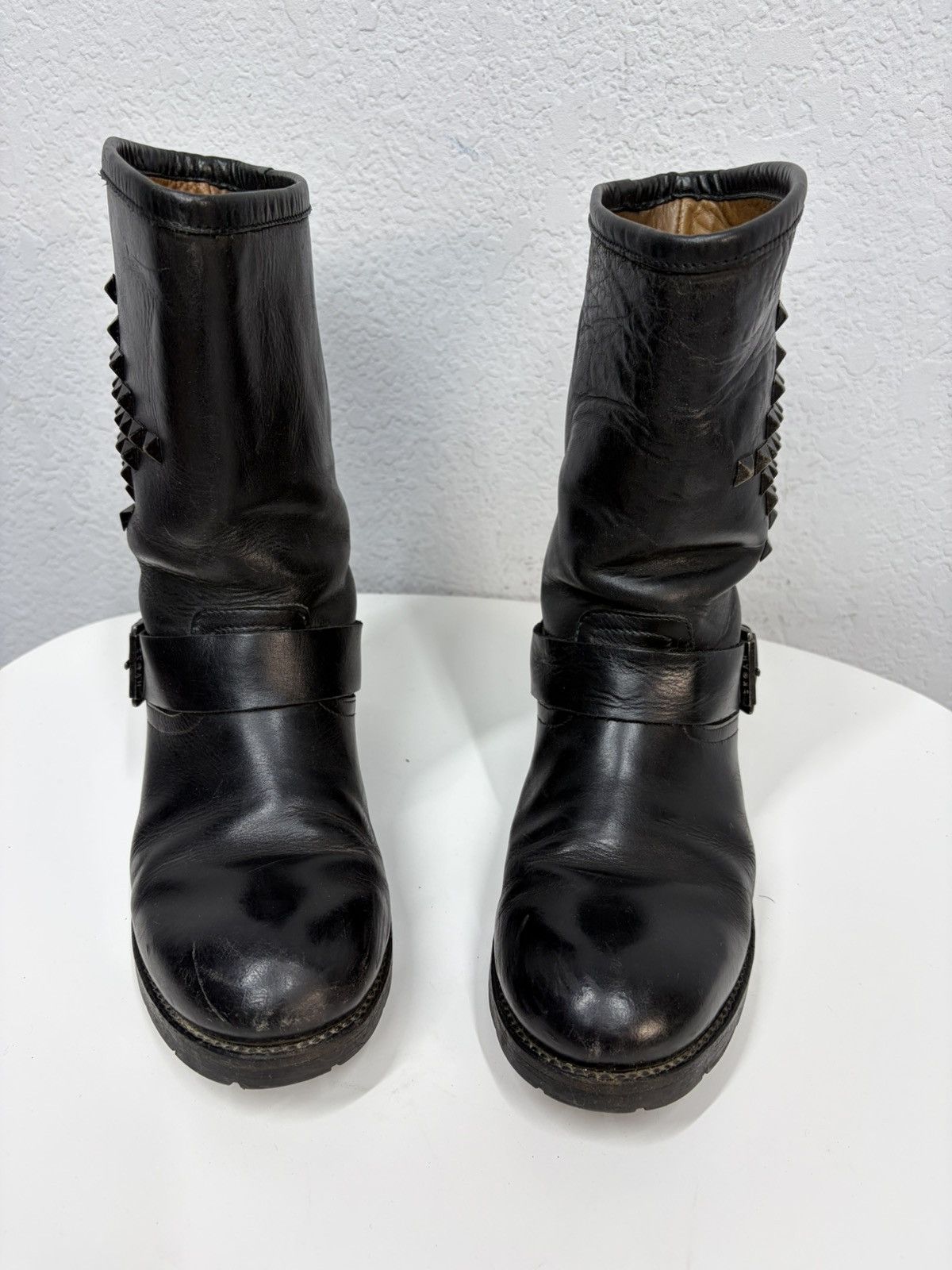 Hedi Slimane Artisan Black Harness High Guidi Vibe Leather Biker Boots Size US 7.5 / EU 40-41 - 8 Thumbnail