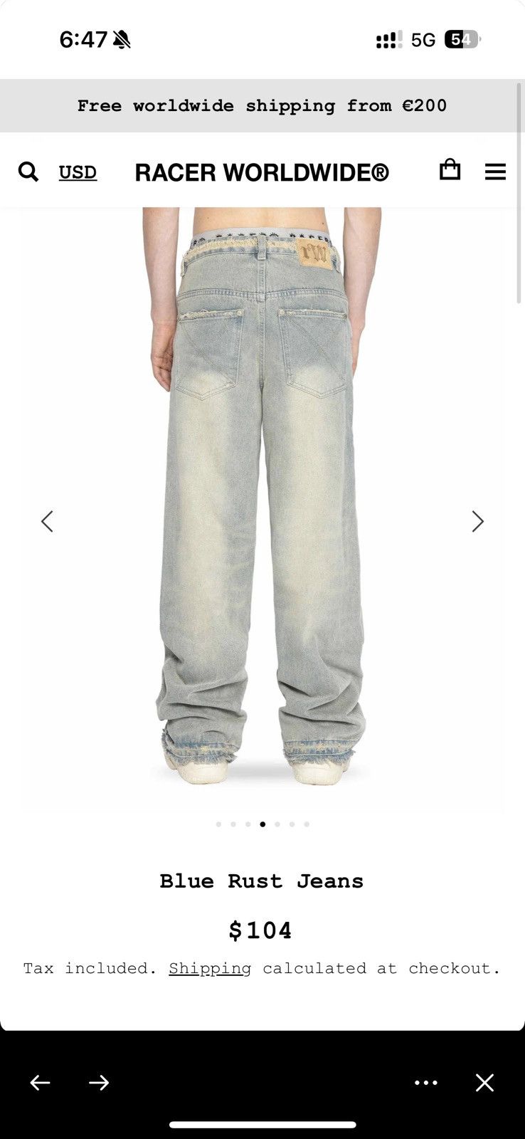 Racer Worldwide Racer World wide blue rust jeans | Grailed