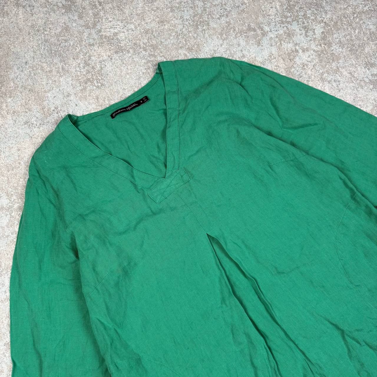 Gudrun Sjoden Gudrun Sjoden Green Linen Tunic Size M / US 6-8 / IT 42-44 - 2 Thumbnail