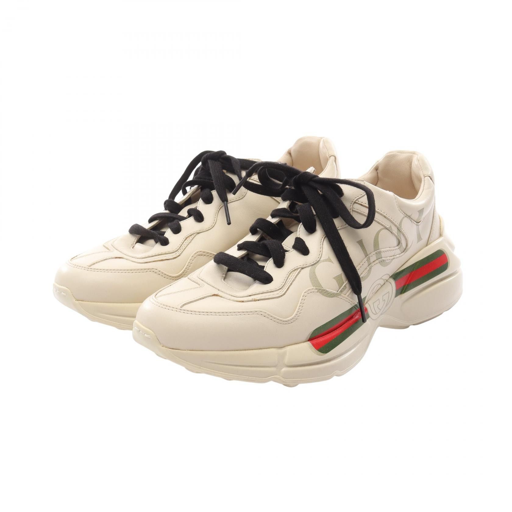 Gucci Gucci Gucci Vintage Logo Leather Sneakers Leather Shoes 500877 DUTY FREE for USA Size ONE SIZE - 1 Thumbnail
