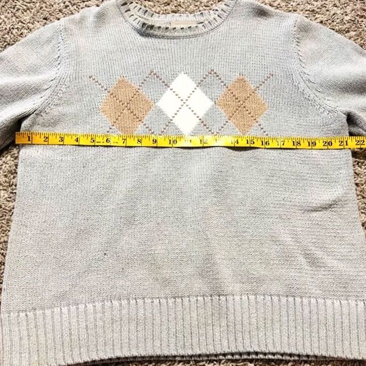 Croft & Barrow VINTAGE Croft & Barrow Signature Argyle Pullover Gray Sweater S Womens Size S / US 4 / IT 40 - 2 Thumbnail