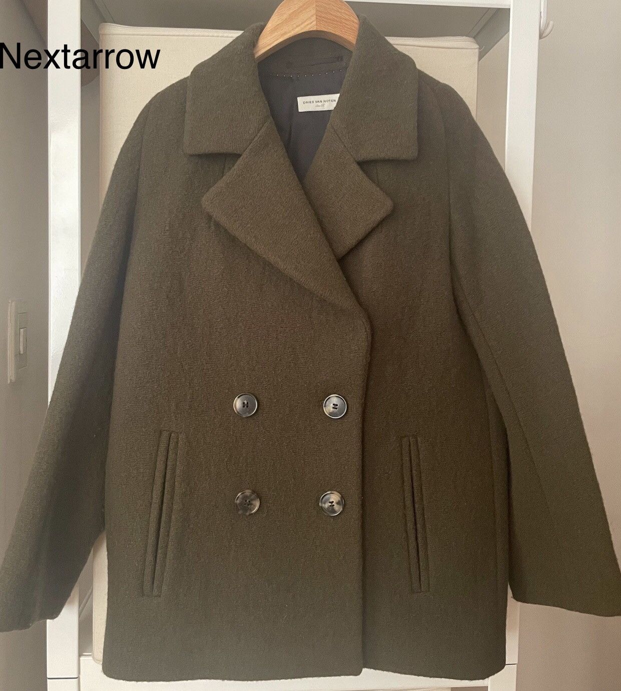 Dries Van Noten Dries van noten Olive green double-breasted woolen jacket Size US S / EU 44-46 / 1 - 1 Thumbnail