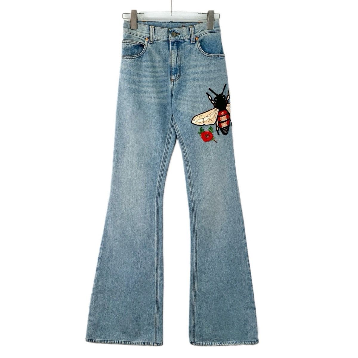 Gucci Gucci Light Blue Bee & Floral Casual Denim Pants K26WX Size 26" / US 2 / IT 38 - 1 Thumbnail
