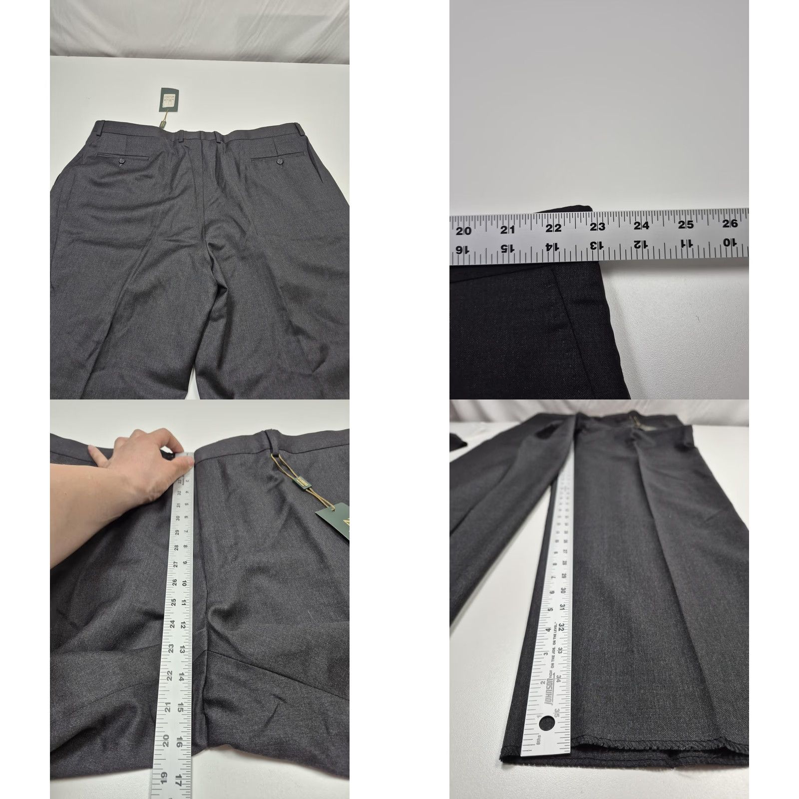Vintage Zanieri Dress Pants Men 46x36 Gray Wool Flat Front Straight Unhemmed Italy NWT Size US 30 / EU 46 - 8 Thumbnail