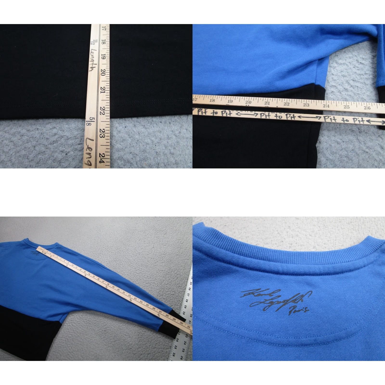 Karl Lagerfeld Karl Lagerfeld Paris Sweatshirt Womens Medium Blue Black Bold Logo Pullover Size M / US 6-8 / IT 42-44 - 8 Thumbnail