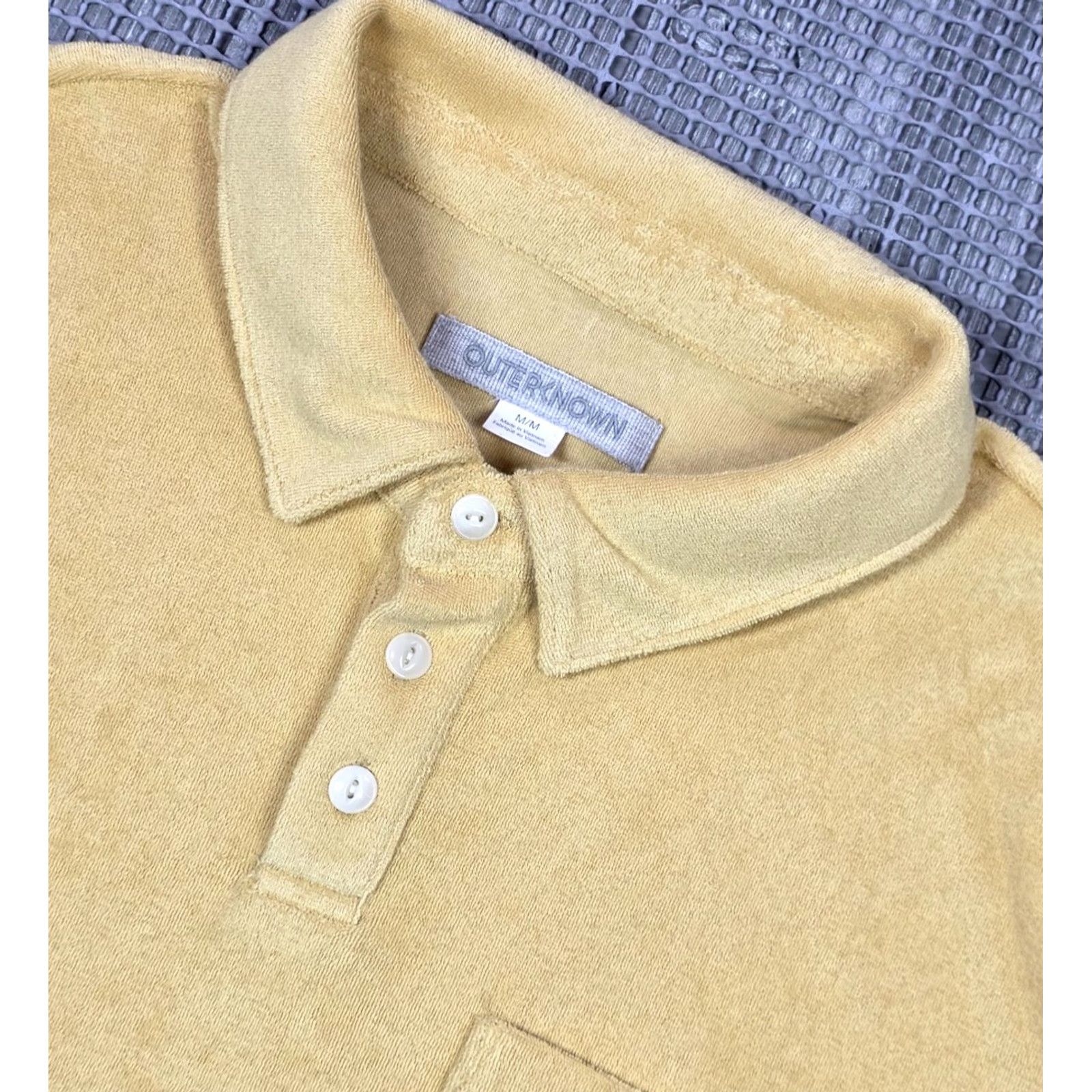 Outerknown Outerknown Polo Shirt Terrycloth High Tide Yellow Pocket Men’s M Short Sleeve Shirt Mens Yellow Pocket High Tide Beach Classic 90s? Size US M / EU 48-50 / 2 - 7 Thumbnail