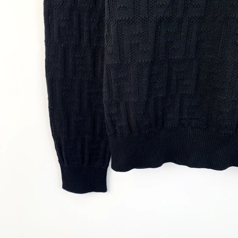 Fendi Fendi Black Logo Embossed Knit Sweater Size US M / EU 48-50 / 2 - 4 Thumbnail