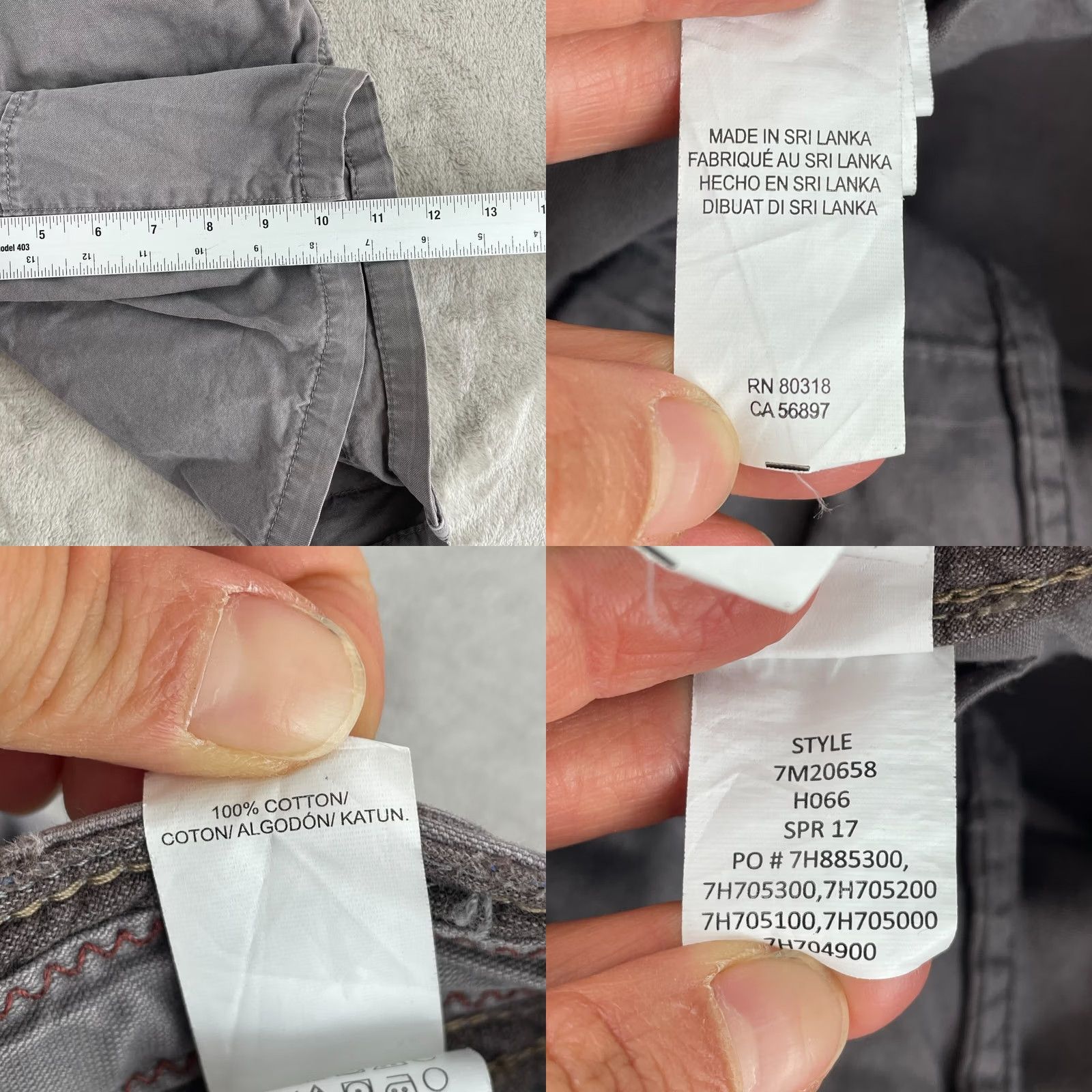 Lucky Brand Lucky Brand Cargo Shorts Men 36 Grey Army Military Surplus Utility Cargo Pocket Regular Cotton Canvas Short Size US 36 / EU 52 - 9 Thumbnail