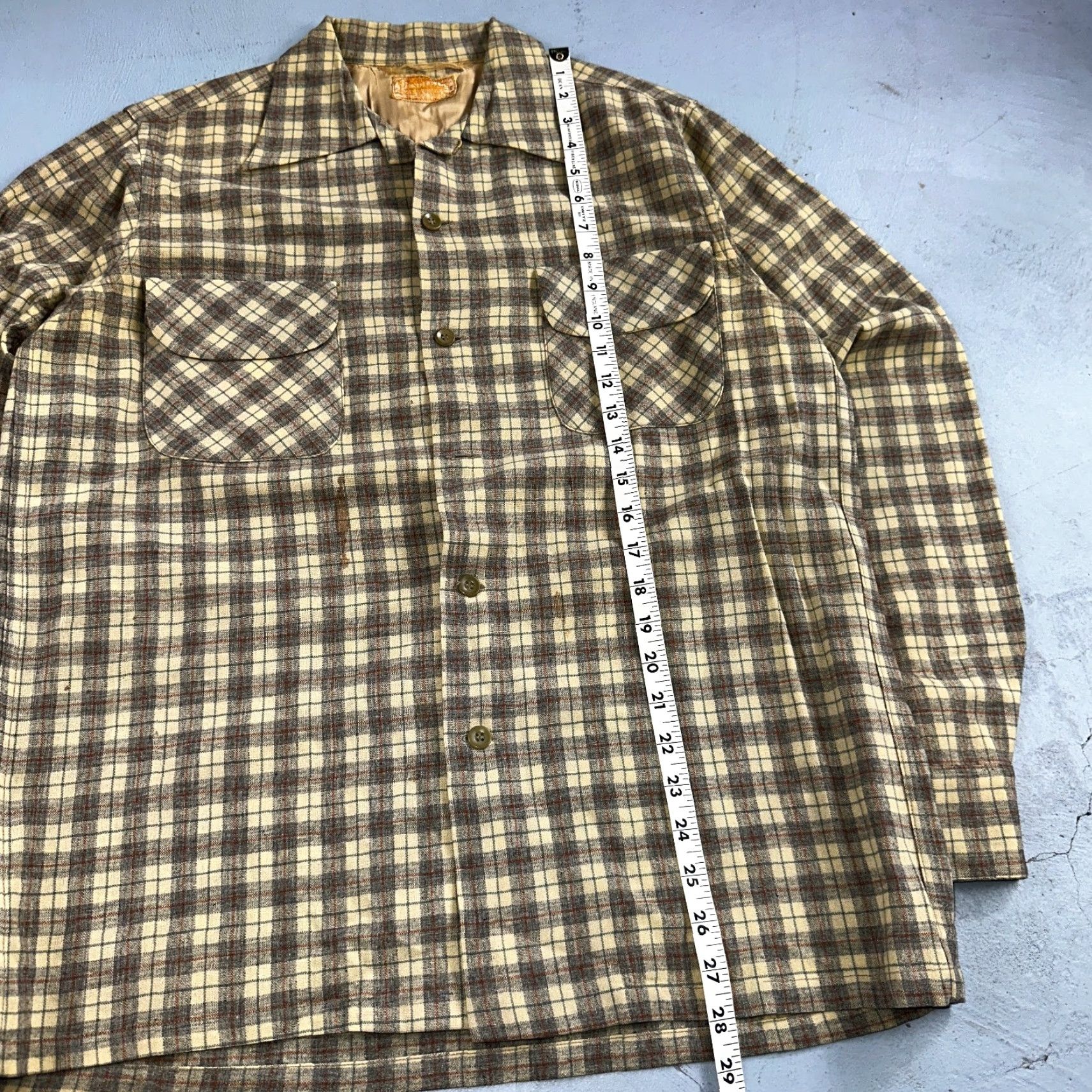 Pendleton VINTAGE Pendleton Board Shirt Plaid Wool Button Down Size M Gray 1960s Casual Mens Size US M / EU 48-50 / 2 - 5 Thumbnail
