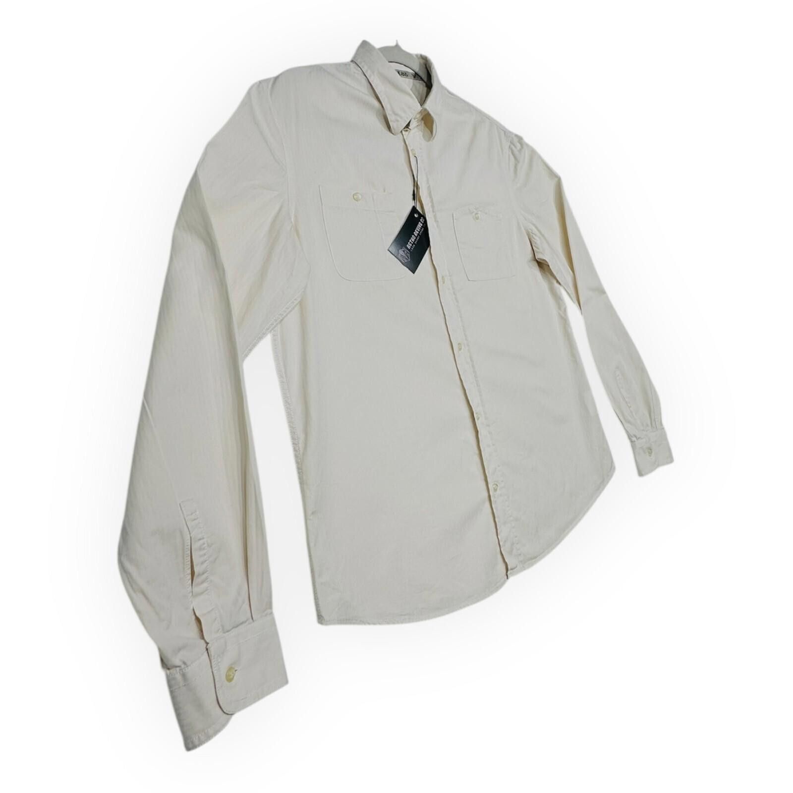 Other Armani Jeans Shirt Men's UK Size L Beige Plain Long Sleeve Size 42R - 3 Thumbnail