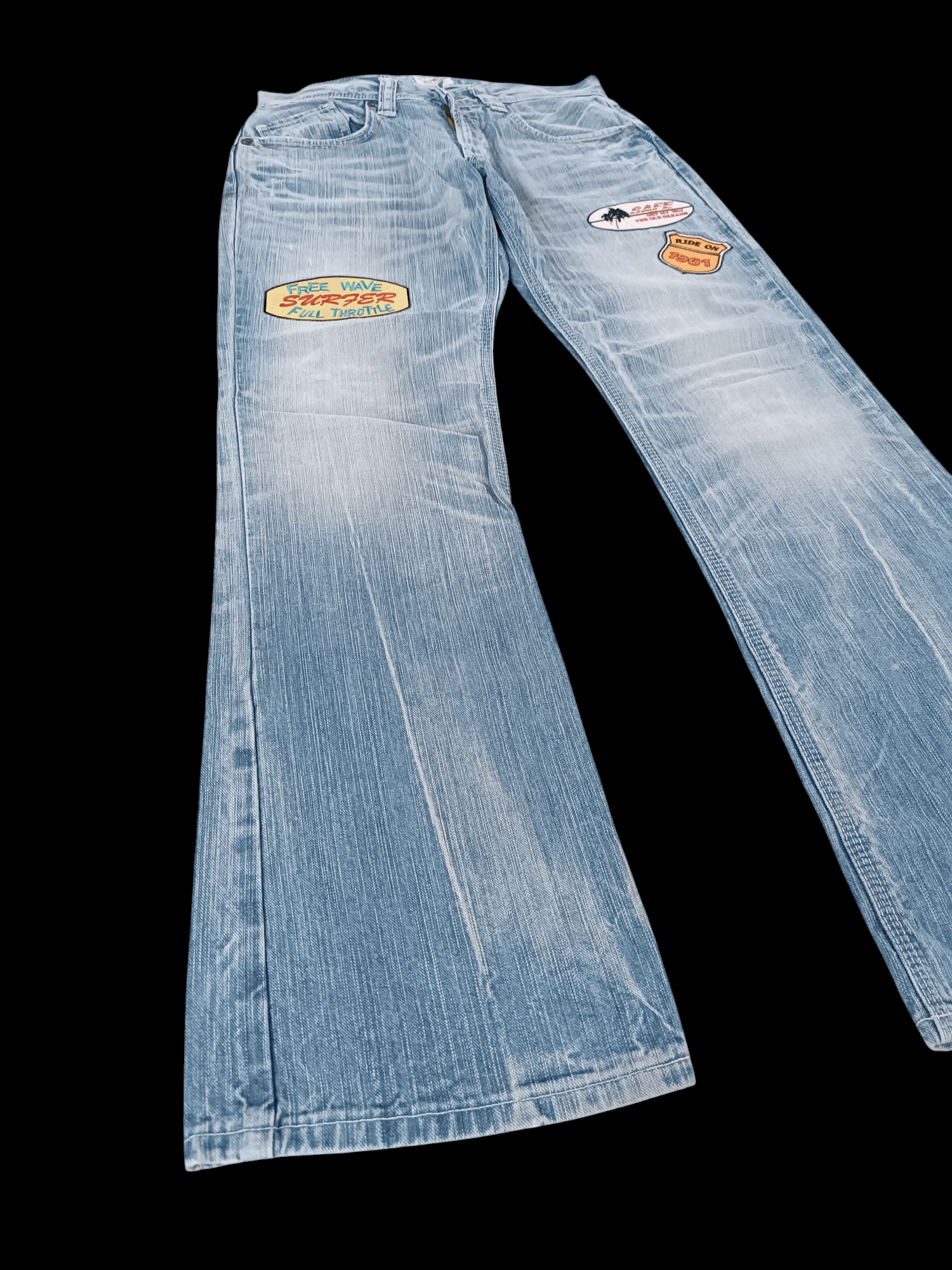 Edwin FLARE EDWIN XVS WHISKERS FADED & RUSTY BUCKLE BACK DENIM Size US 31 - 1 Thumbnail