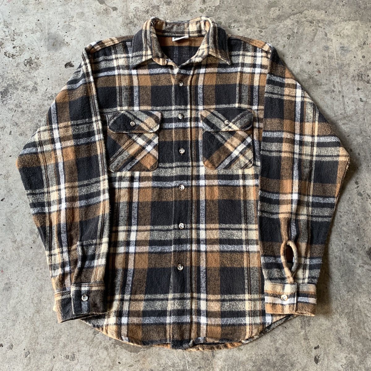 FiveBrother 1990s Plaid Brown & Orange Fivebrother Flannel Size US M / EU 48-50 / 2 - 2 Thumbnail