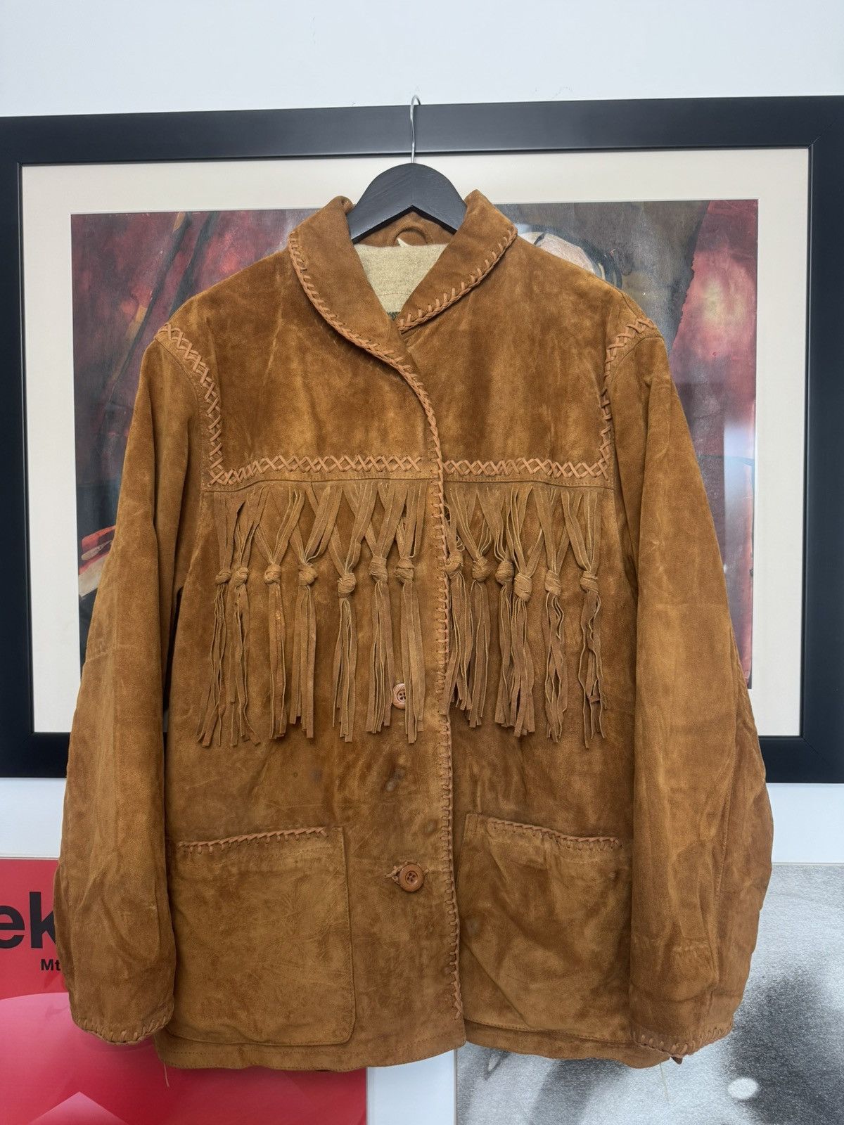 Vintage Suede Fringe Cowboy Western Leather Jacket Hype Rare