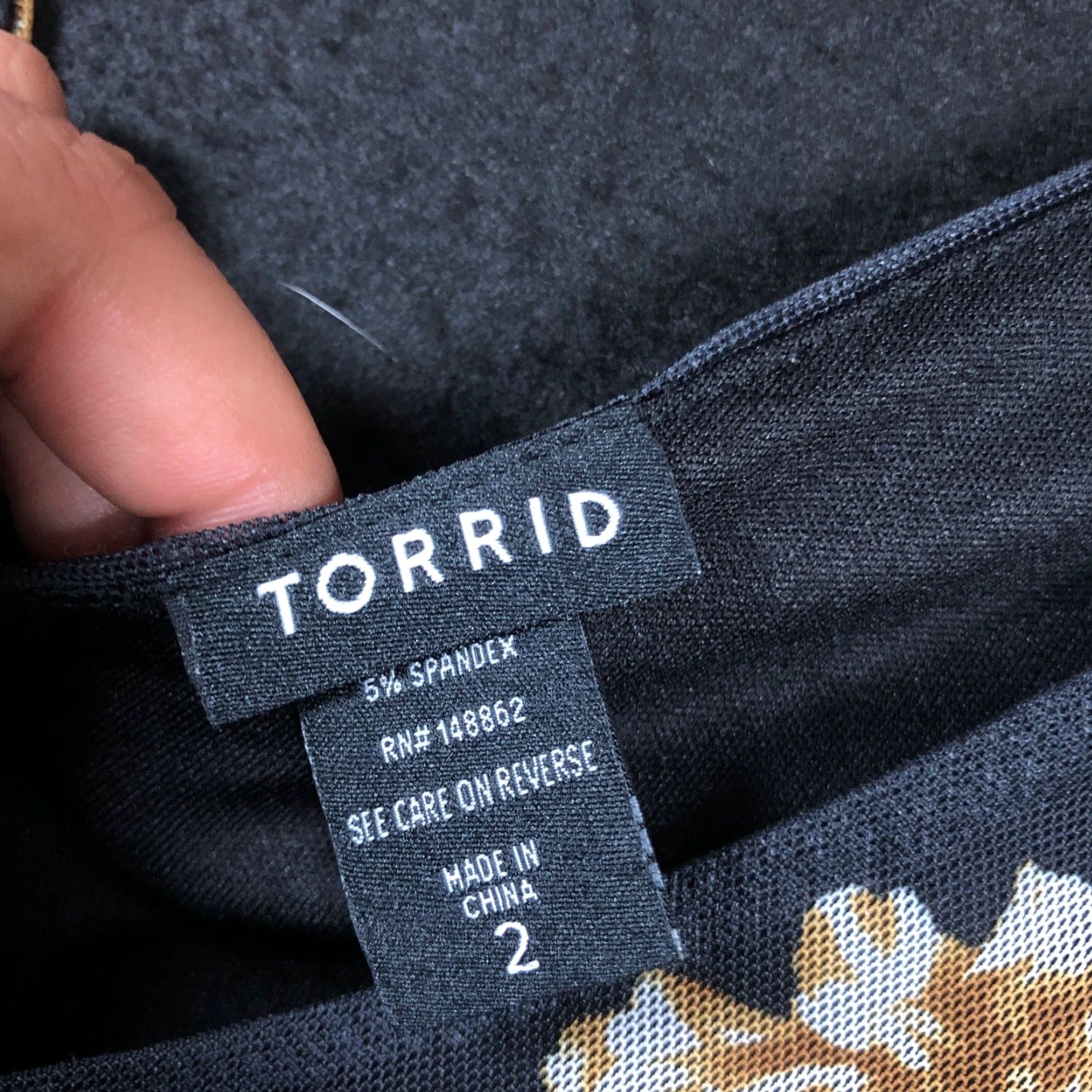 Torrid Torrid Blouse Womens Black Yellow Floral V Neck Sheer Long Sleeve Stretch 2X Year-Round Casual Workwear Ladies Size XXL / US 16-18 / IT 52-54 - 6 Thumbnail