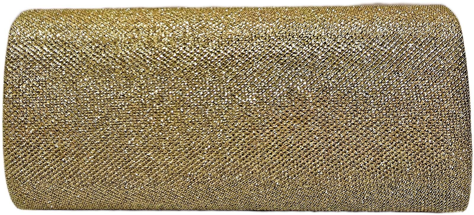Unknown London Elegant Gold Glitter Evening Clutch with Chain Strap Size ONE SIZE - 3 Thumbnail