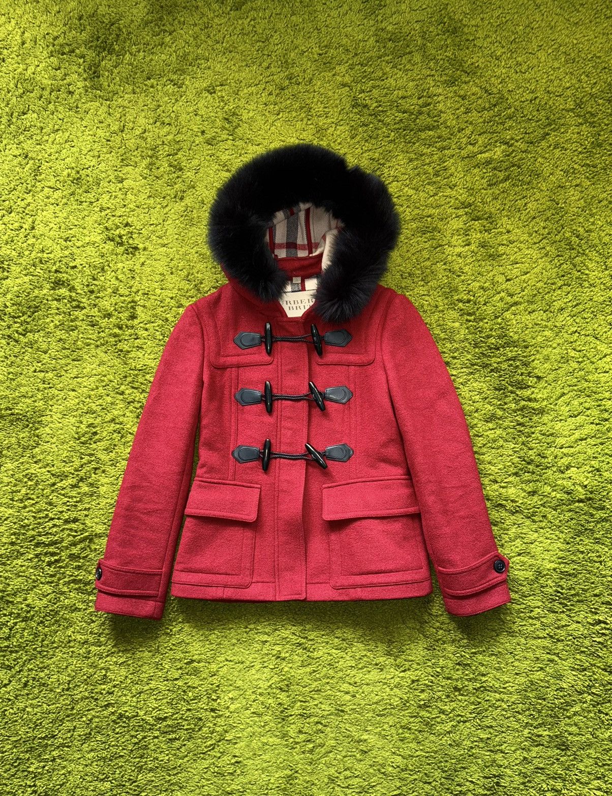 Burberry Burberry Brit nova check lining fur hood wool duffle coat Size M / US 6-8 / IT 42-44 - 1 Thumbnail