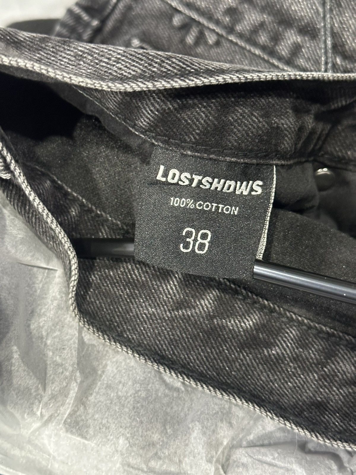 LOSTSHDWS Lost SHDWS Black Embossed Denim Jeans Size US 38 / EU 54 - 2 Thumbnail