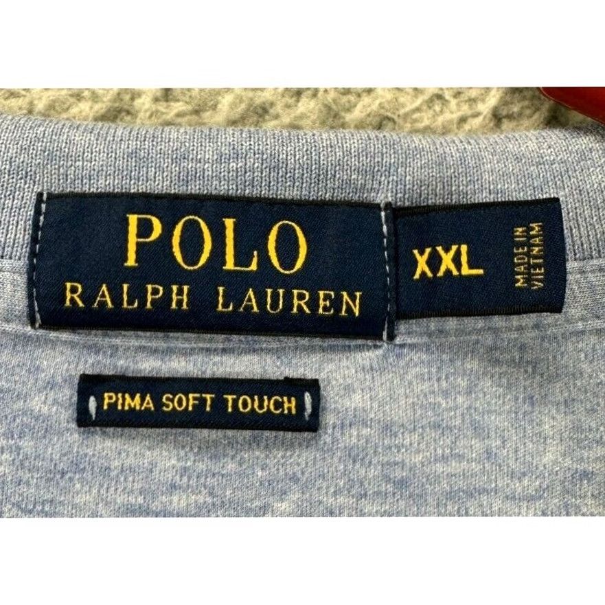 Polo Ralph Lauren Polo Ralph Lauren Polo Shirt 2XL Mens Blue Pima Soft Touch Red Pony Rugby Casual Short Sleeve Shirt Size US XXL / EU 58 / 5 - 4 Thumbnail
