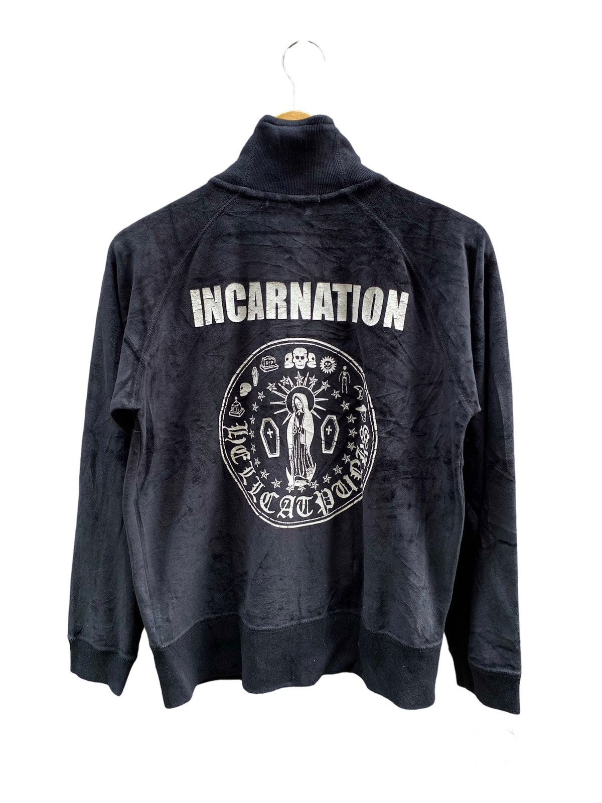 If Six Was Nine × Japanese Brand × Le Grande Bleu (L.G.B.) Helcat Punks Velvet Zipper Ifsixwasnine lgb style Sweater Size US S / EU 44-46 / 1 - 2 Thumbnail