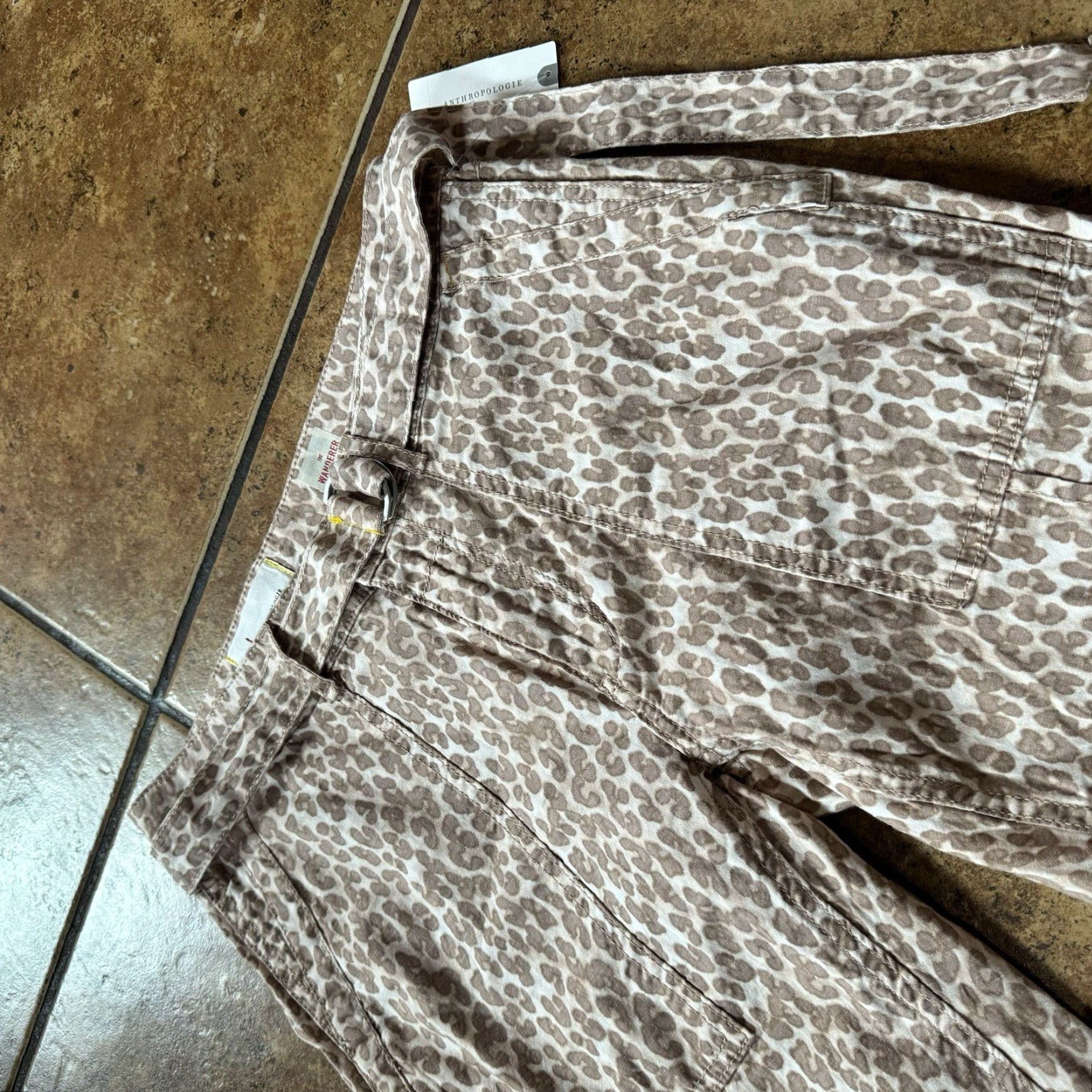 Vintage Pilcro Jeans Womens 27 Anthropologie Cheetah Print Double Knee The Wanderer Pant Shirt? Size 27" / US 4 / IT 40 - 2 Thumbnail