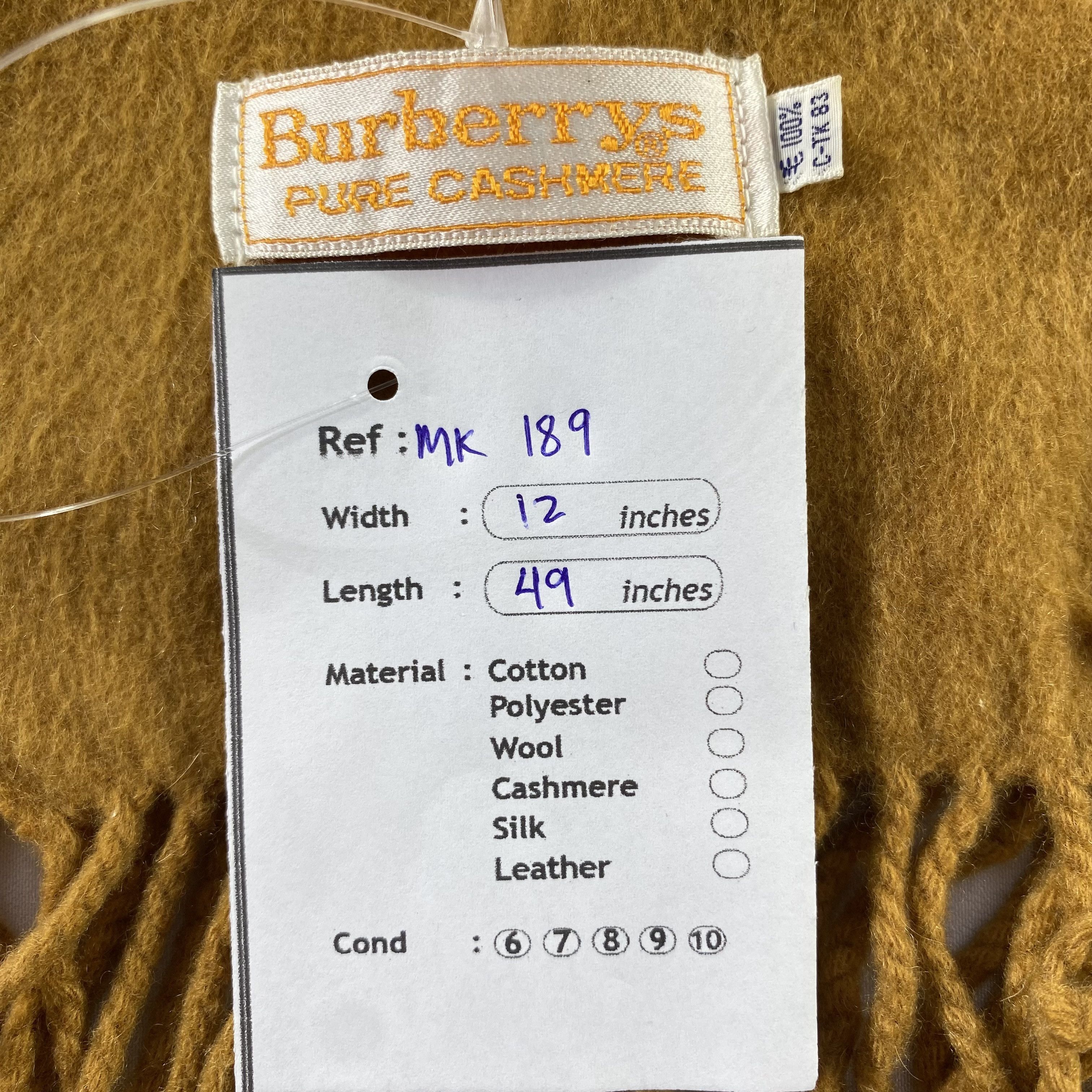 Burberry × Vintage Vintage Burberry Scarf Neck Wrap Cashmere Muffler Size ONE SIZE - 13 Thumbnail