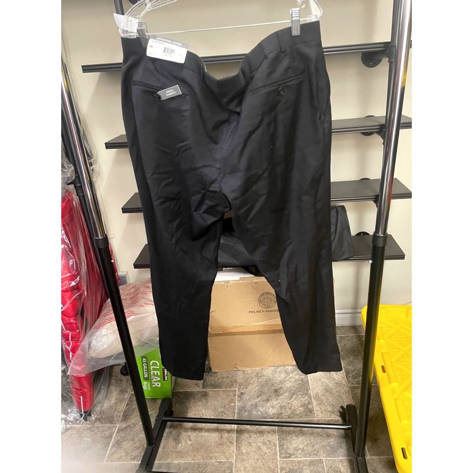 Michael Kors Michael Kors Men Classic Fit Wool Blend Stretch Solid Suit Pants Black 38x29 Size Regular Men/Coverage Size 38R - 3 Thumbnail