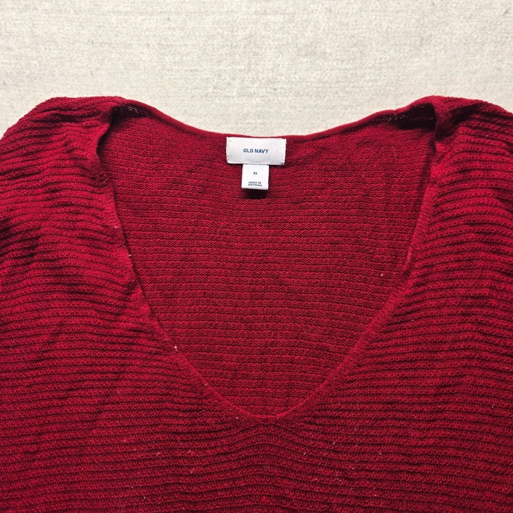 Old Navy Old Navy Women's Red Crew Neck Long Sleeve Sweater XL Adult Extra Large Cotton Size XL / US 12-14 / IT 48-50 - 2 Thumbnail