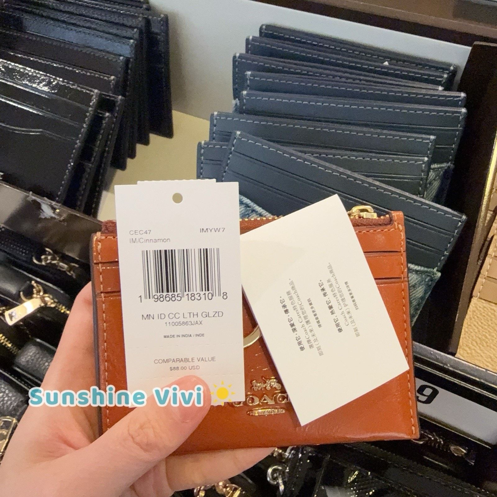 Coach NWT Coach Mini Skinny Id Case Cinnamon leather CEC47 Size ONE SIZE - 5 Thumbnail