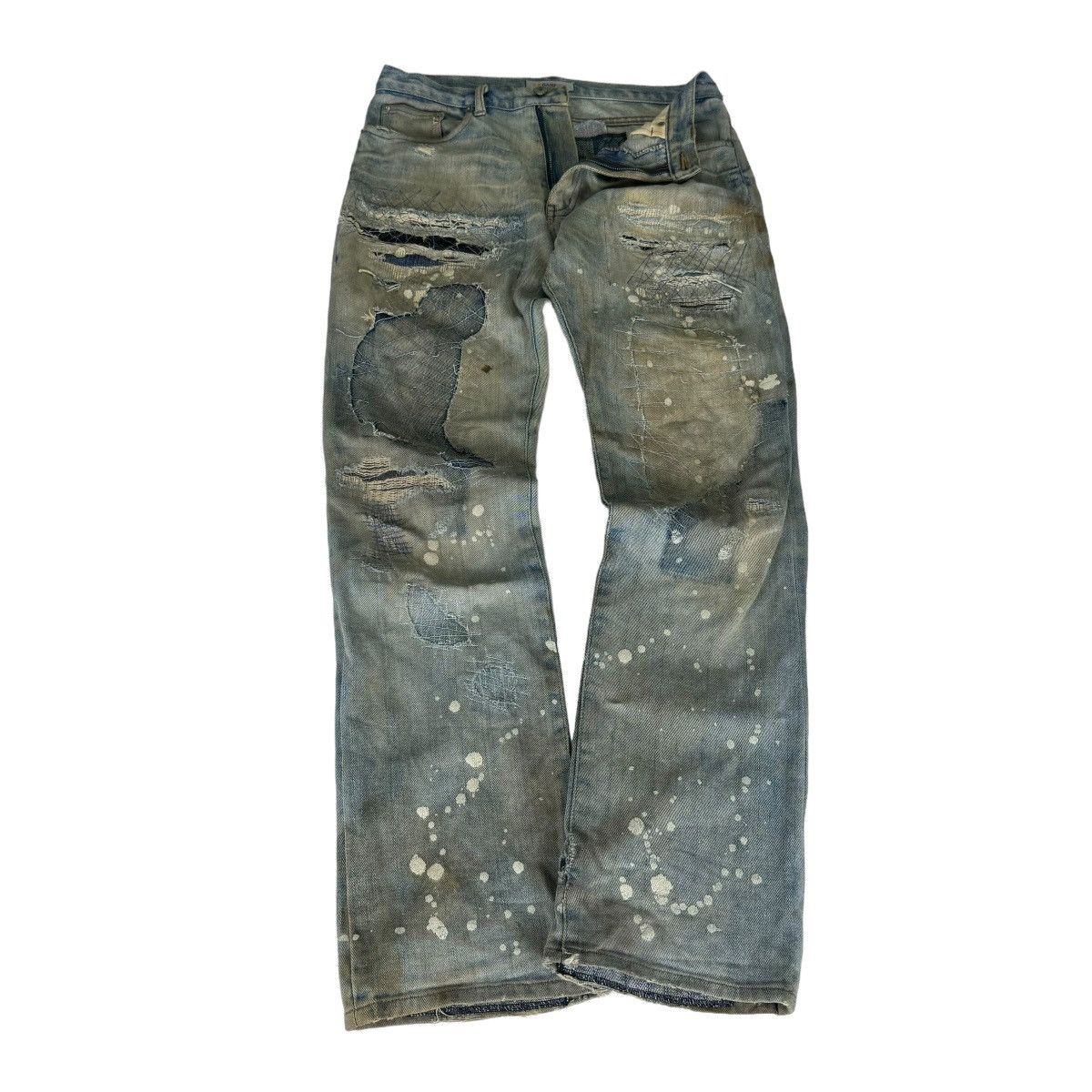 The Game ⚡️GAME PATCHWORK BORO DENIM JEANS PANTS LIKE KAPITAL Size US 30 / EU 46 - 2 Thumbnail