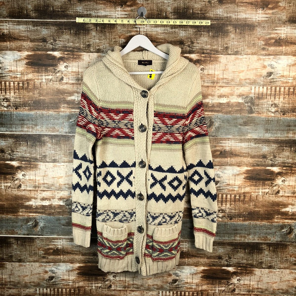 Japanese Brand Basic Home Brown art Cardigan Knitwear #A1490 Size S / US 4 / IT 40 - 1 Thumbnail