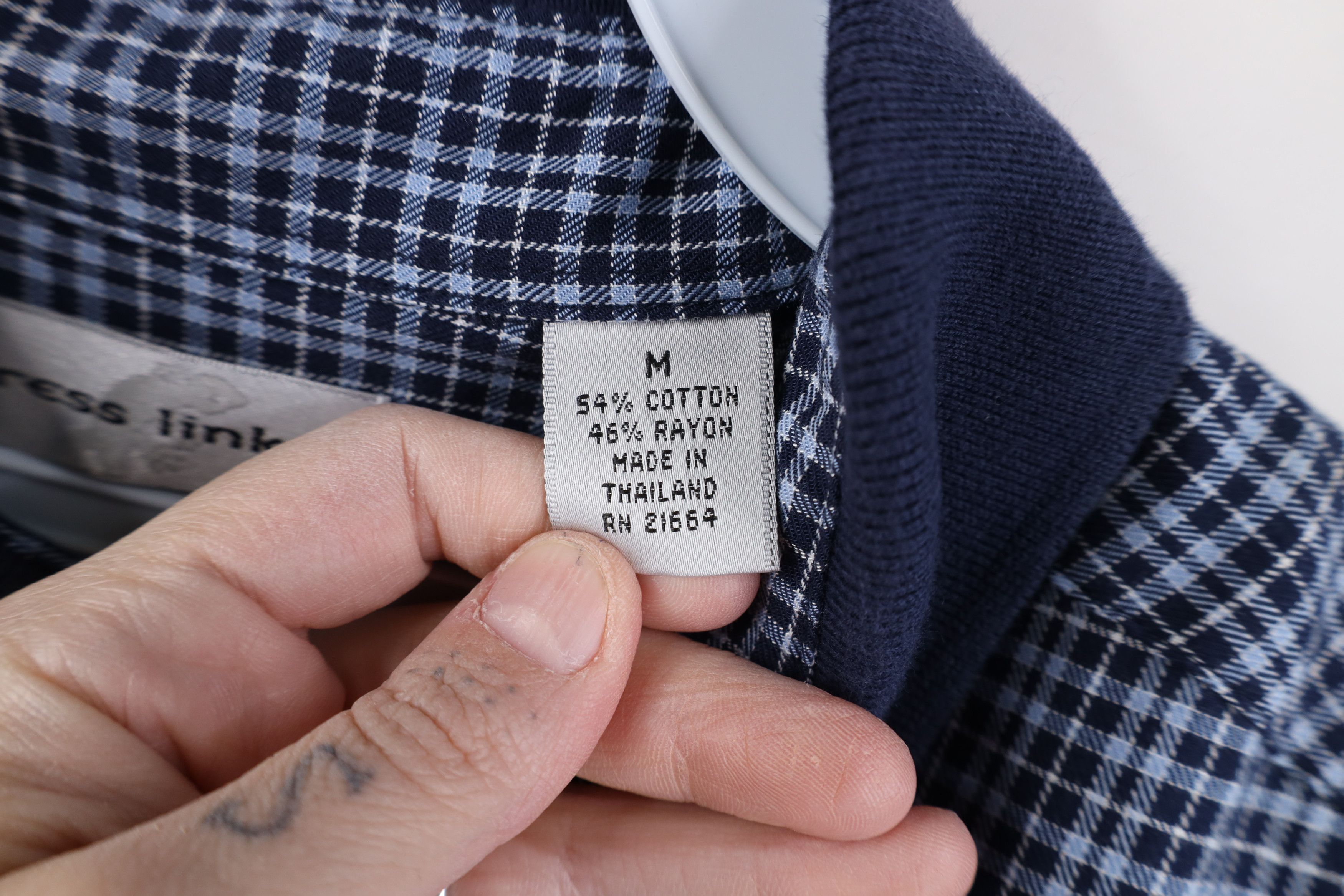 Vintage Vintage 90s Streetwear Knit Golf Polo Shirt Blue Plaid Size US M / EU 48-50 / 2 - 9 Thumbnail