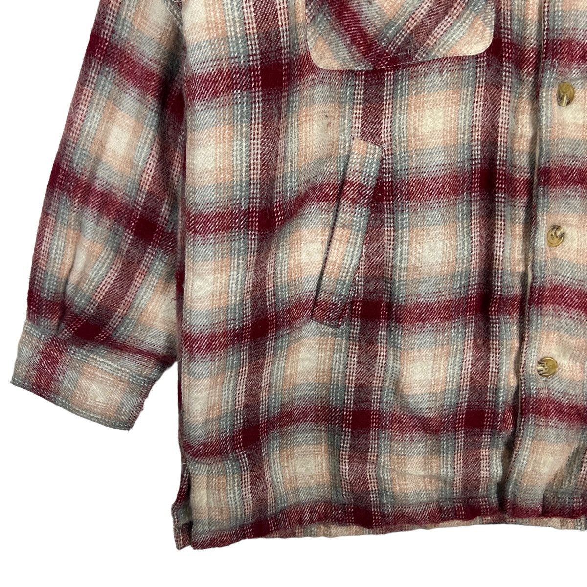 Japanese Brand 🔥 VINTAGE DODGEST PLAID CHECK FLANNEL SHEARLING CPO JACKET Size US L / EU 52-54 / 3 - 4 Thumbnail