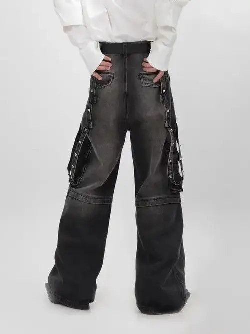 THVM Retro deconstructed punk distressed style heavy-duty jeans Size US 32 / EU 48 - 3 Thumbnail