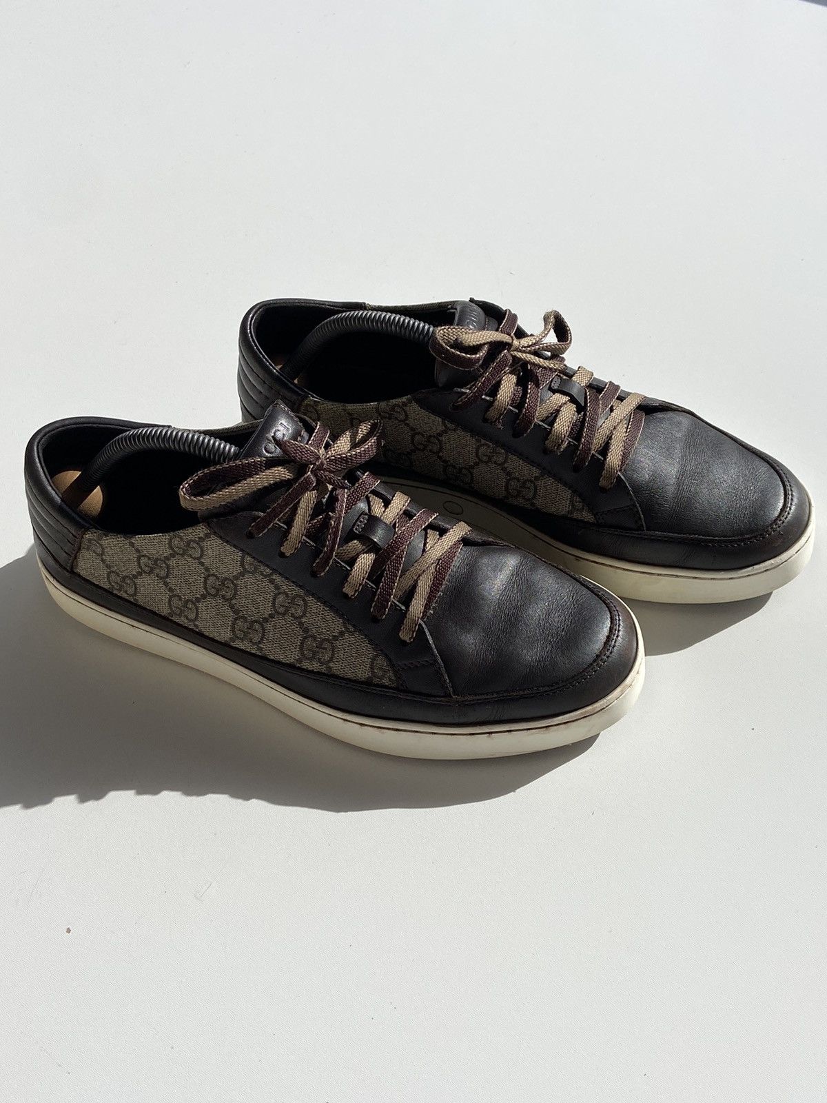 Gucci Gucci Sneakers Low Top Monogram GG Brown Leather US8 EUR-41 Size US 8 / EU 41 - 1 Thumbnail