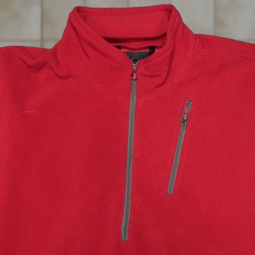 Vintage SCOTTeVEST Pullover Mens Large Red Microfleece 1/4 Zip Pockets Travel Sweater Size US L / EU 52-54 / 3 - 1 Thumbnail
