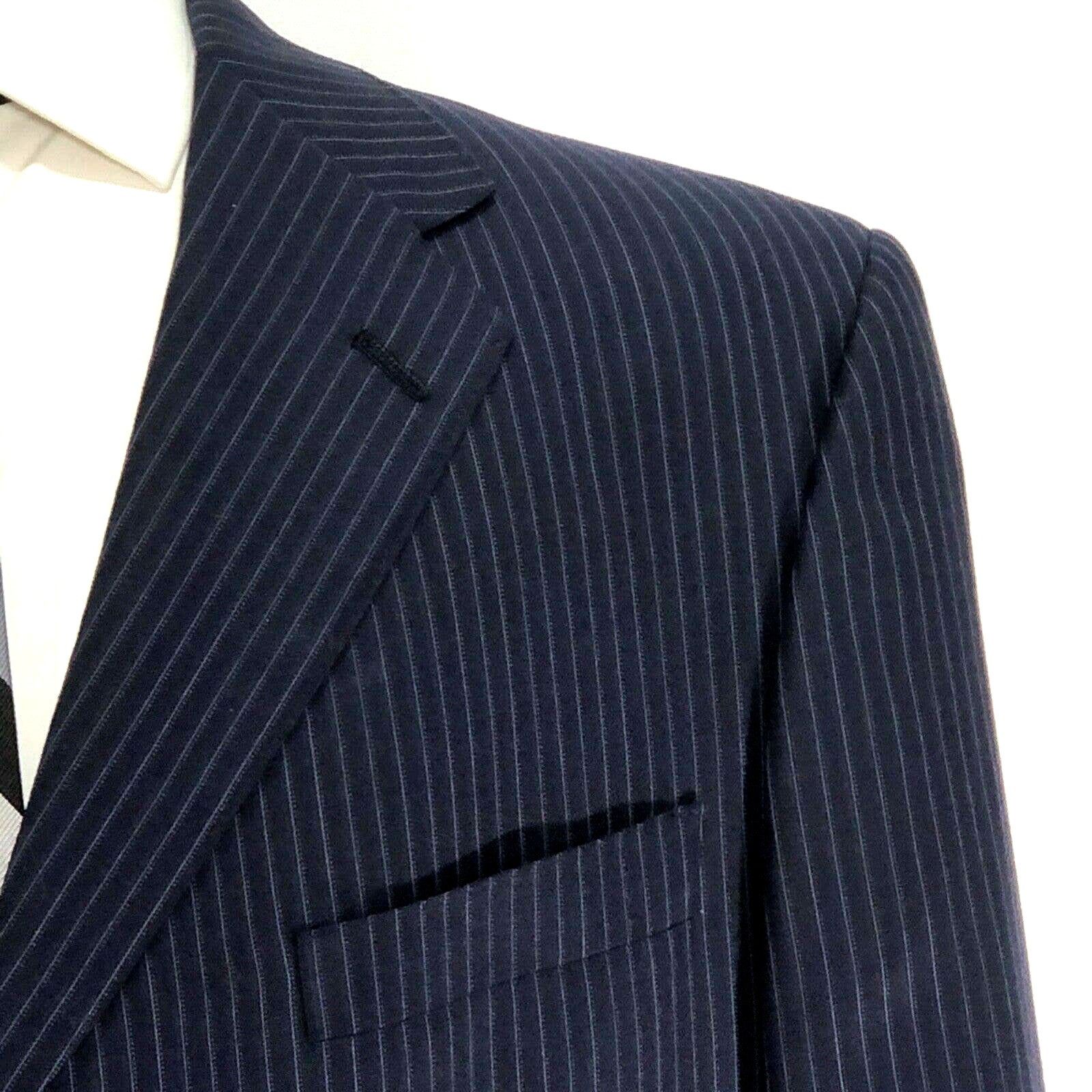 Daniel Cremieux Daniel Cremieux Size 44R Loro Piana Navy Pinstripe Blazer Size 44R - 3 Thumbnail