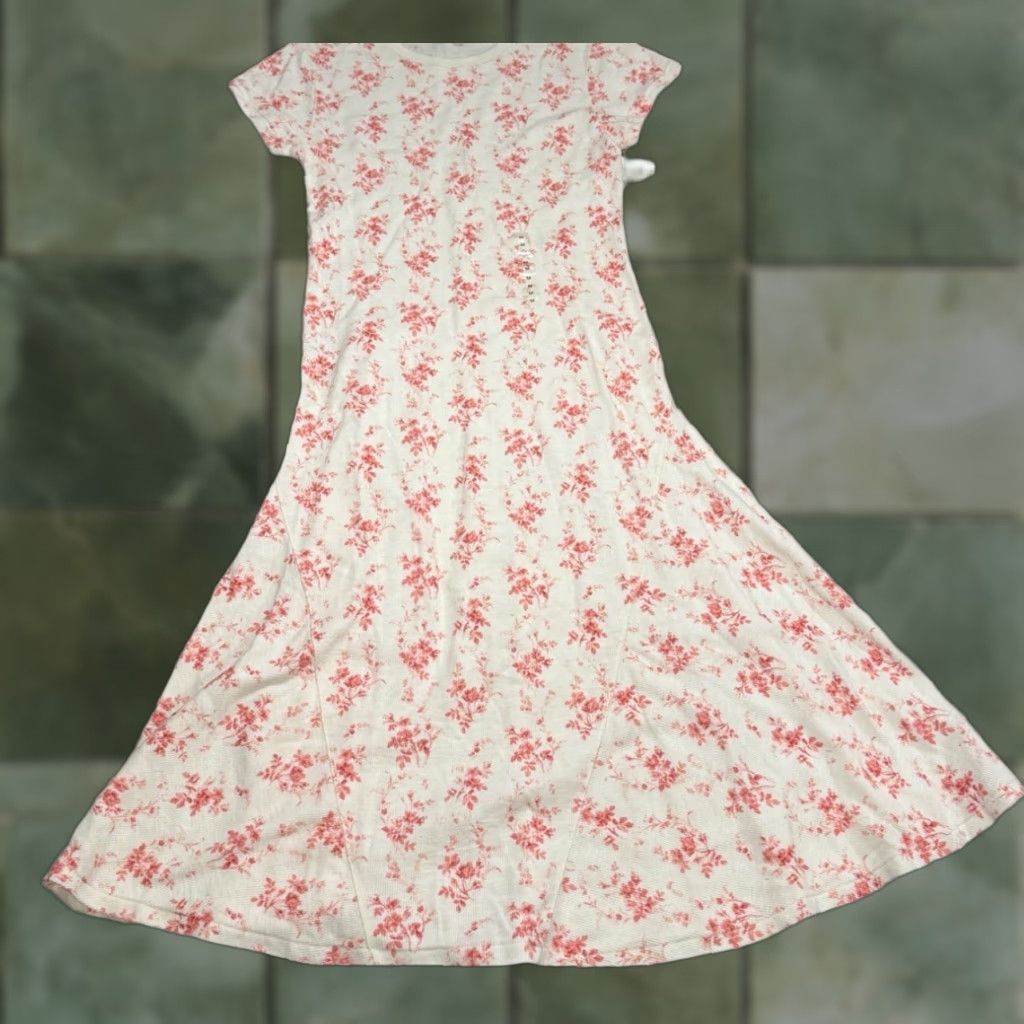 Polo Ralph Lauren Women's Medium Floral Maxi Dress Knit Cotton