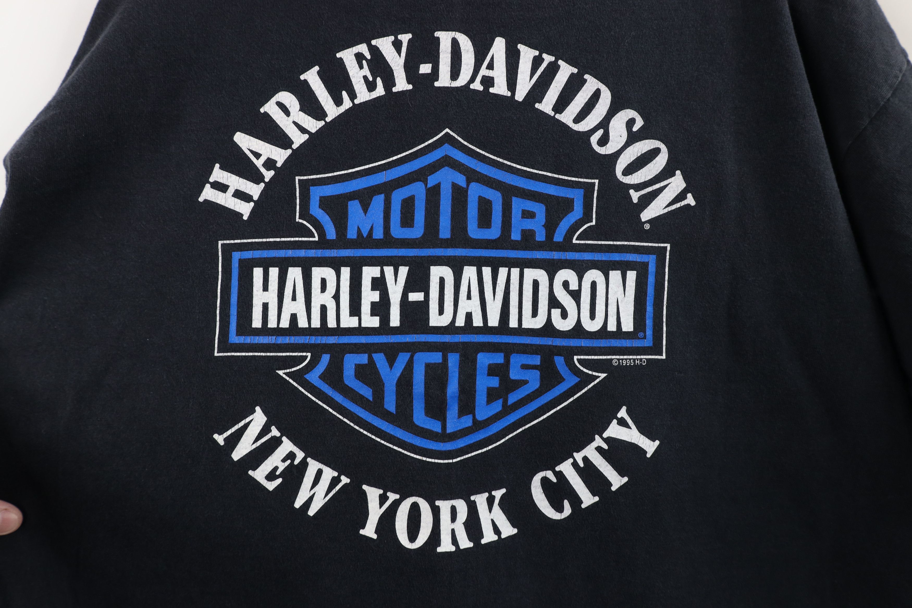 Harley Davidson × Vintage Vintage 90s Harley Davidson Logo New York City T-Shirt USA Size US XL / EU 56 / 4 - 10 Thumbnail