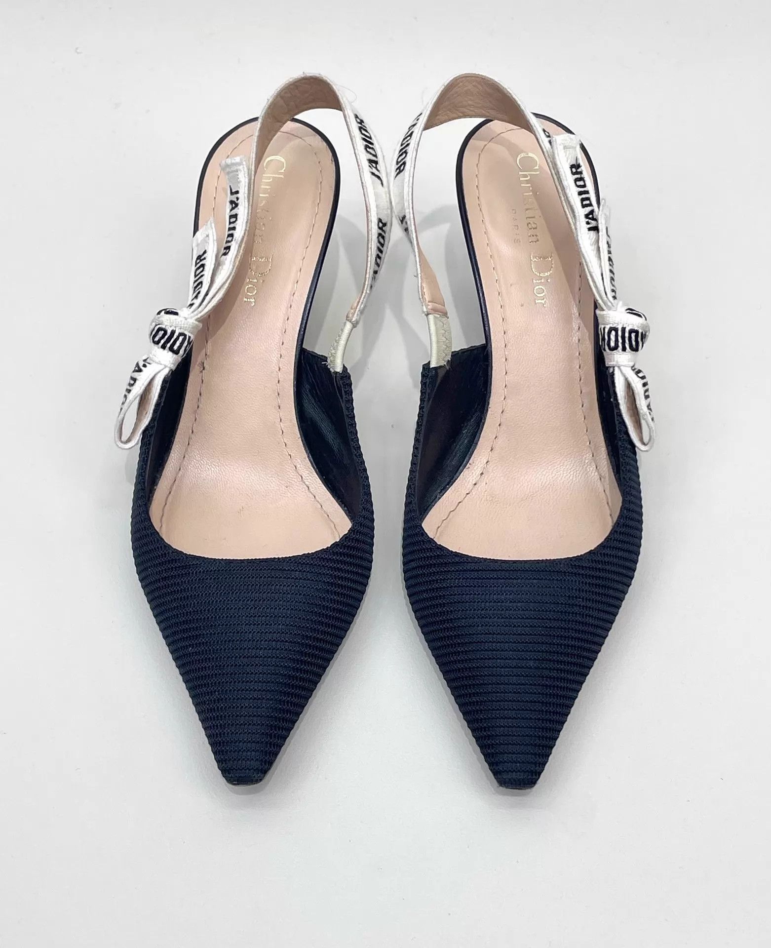 Dior Dior Black Kitten-Heel Bow Pointed Toe Sandals 38 Size US 7.5 / IT 37.5 - 1 Thumbnail