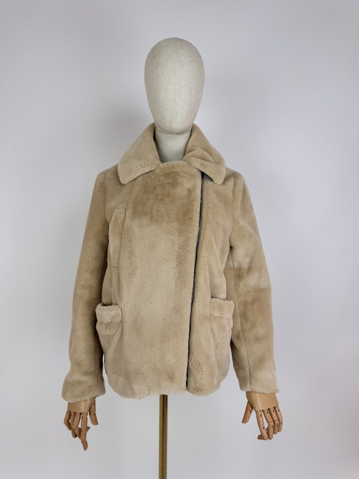 Zadig & Voltaire ZADIG & VOLTAIRE Teddy Soft Jacket Beige Faux Fur Womens Size S / US 4 / IT 40 - 6 Thumbnail