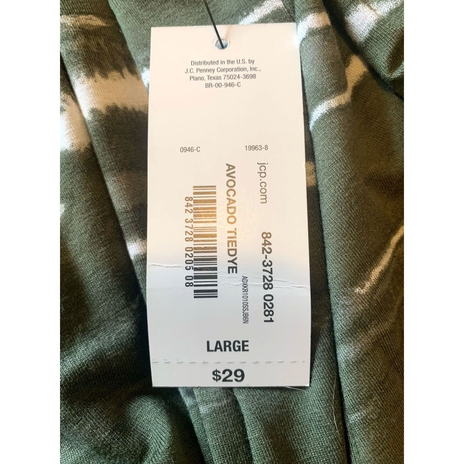 Vintage NWT a.n.a Blouse Shirt Tie Dye Green Avocado 27.5" Length Short Sleeve Round Neck Pullover Womens Large Casual Travel Size L / US 10 / IT 46 - 3 Thumbnail
