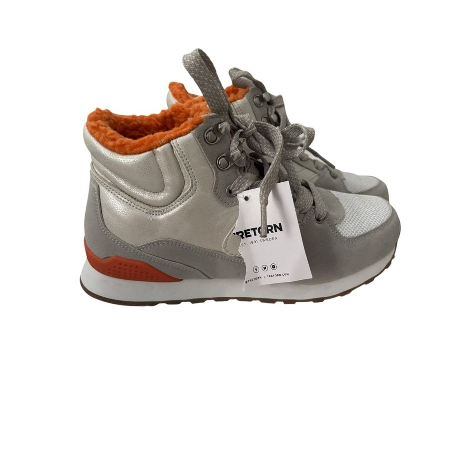 Tretorn NWT! Tretorn - Hightop Gray and Orange Sneakers Size US 6.5 / IT 36.5 - 1 Thumbnail