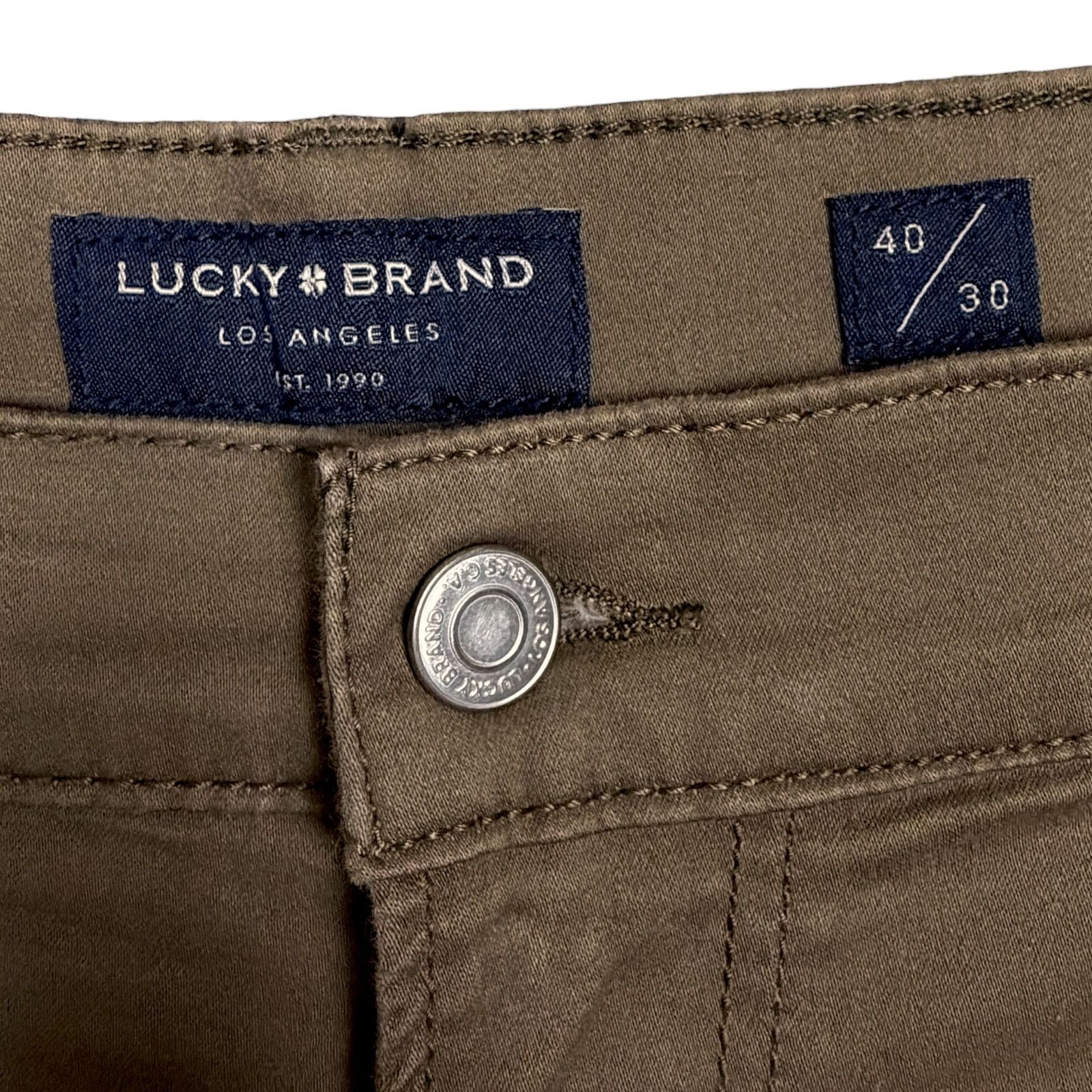 Lucky Brand Lucky Brand Men 40x30 410 Athletic Slim Chino Pants Green Size US 40 / EU 56 - 6 Thumbnail