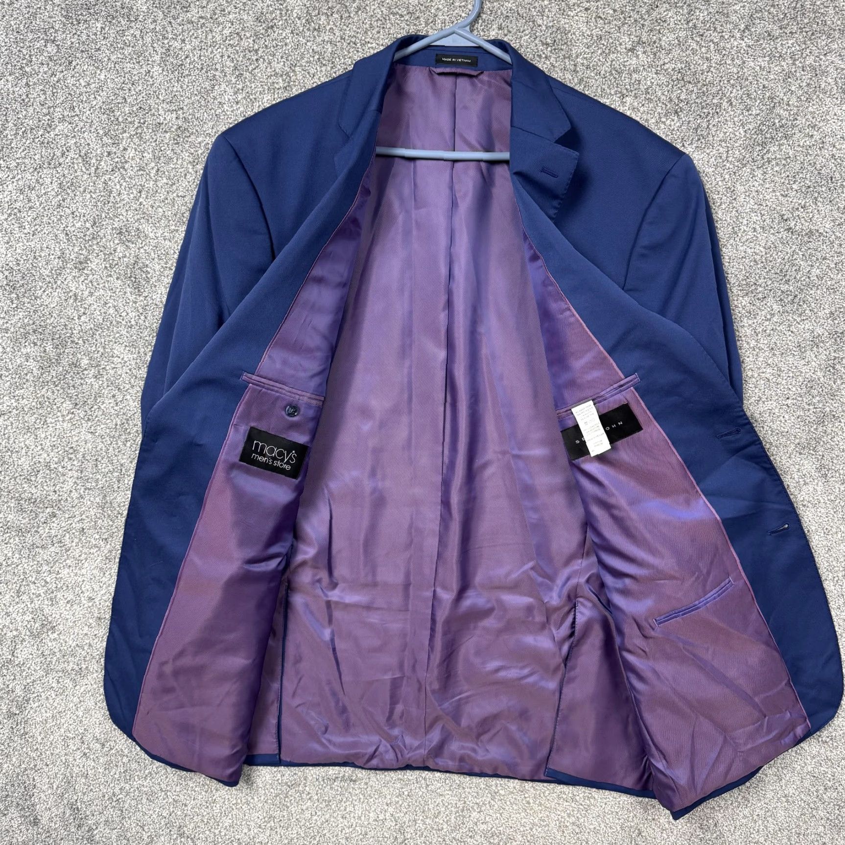 Sean John Sean John Suit Jacket Blue 46L Long Notch Lapel Two-Button Single-Breasted Mens Blazer Business Formal Luxury Size 46R - 5 Thumbnail