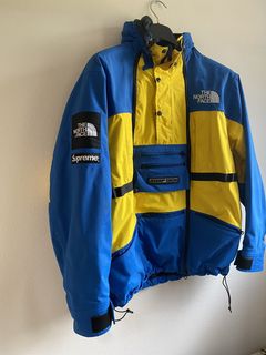 North face supreme blue and yellow shop jacket