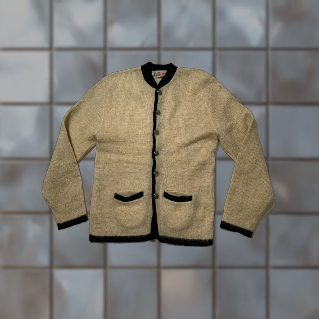 Vintage VINTAGE 60s Rob Scot Mohair Lambswool Hessian Soldier Button Cardigan Sweater LG Size L Size US L / EU 52-54 / 3 - 1 Thumbnail