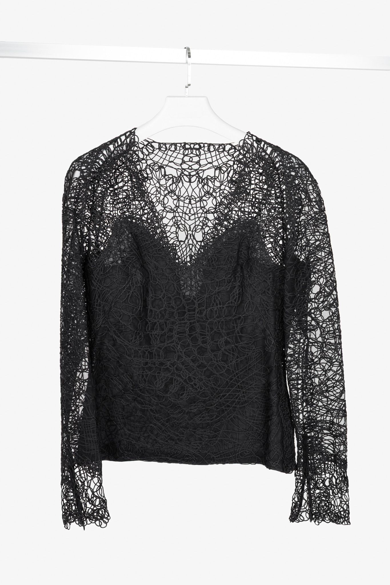 Tom Ford Tom Ford Black Soutache-Embroidered Long-Sleeve Top Size M / US 6-8 / IT 42-44 - 1 Thumbnail