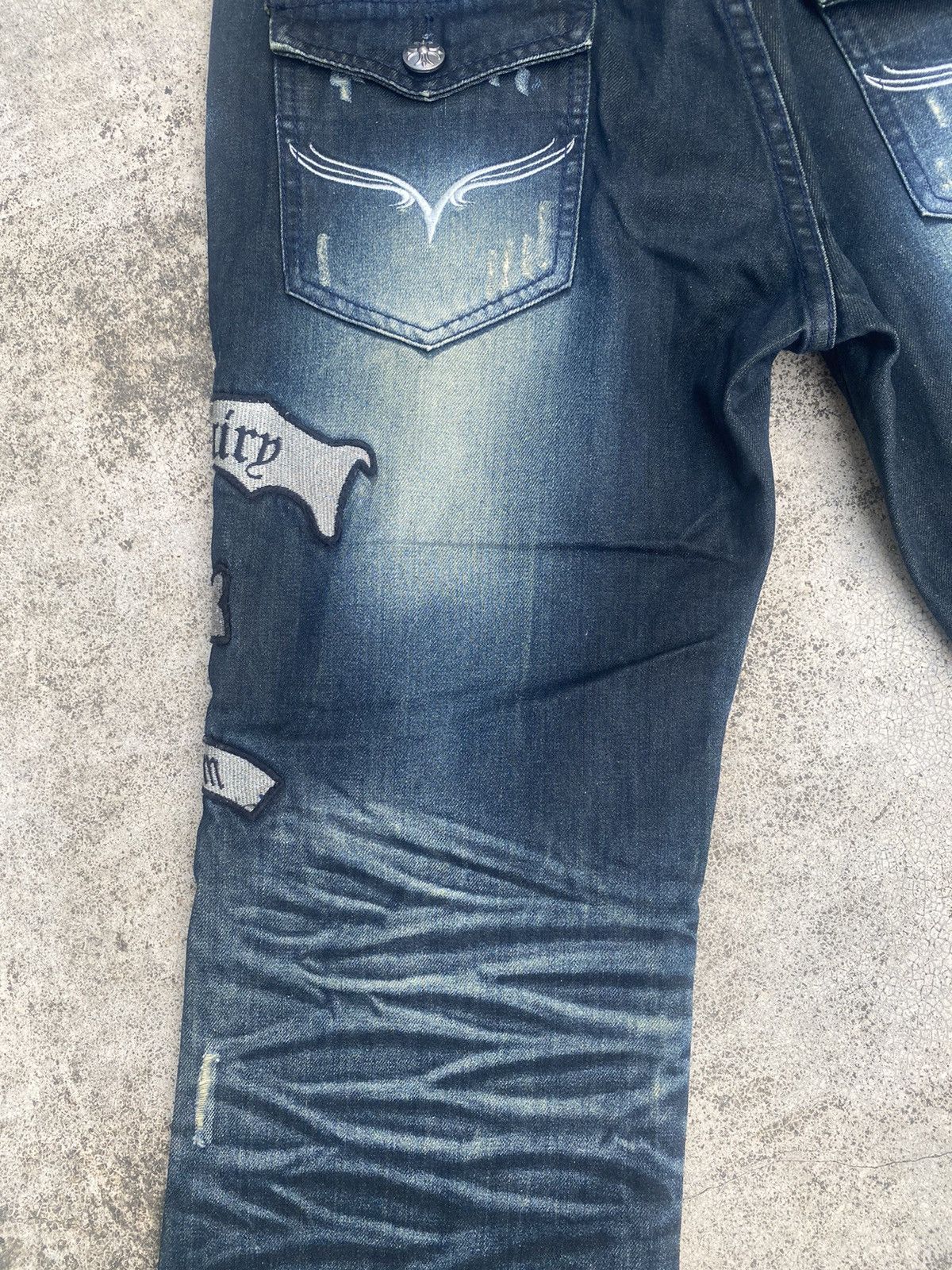 If Six Was Nine × Japanese Brand Flare Jeans Vice Fairy Clawmark Patches Studded Size US 32 / EU 48 - 19 Thumbnail